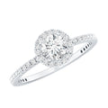 0.5 Carat Round Moissanite Classic Halo Engagement Ring