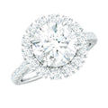 Certified Brilliant Cut Moissanite Halo Engagement Ring