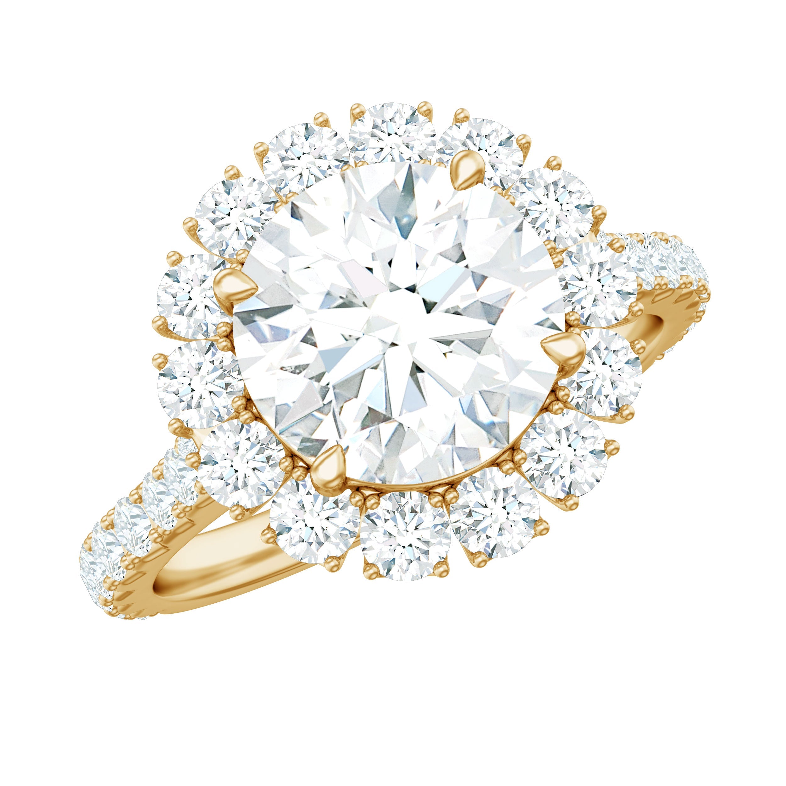 Certified Brilliant Cut Moissanite Halo Engagement Ring | Rings | Wiccan Center