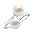 Cultured Freshwater Pearl Bypass Engagement Ring