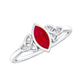 Natural Marquise Ruby Promise Ring with Celtic Knot