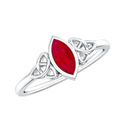 Natural Marquise Ruby Promise Ring with Celtic Knot | Rings | Wiccan Center