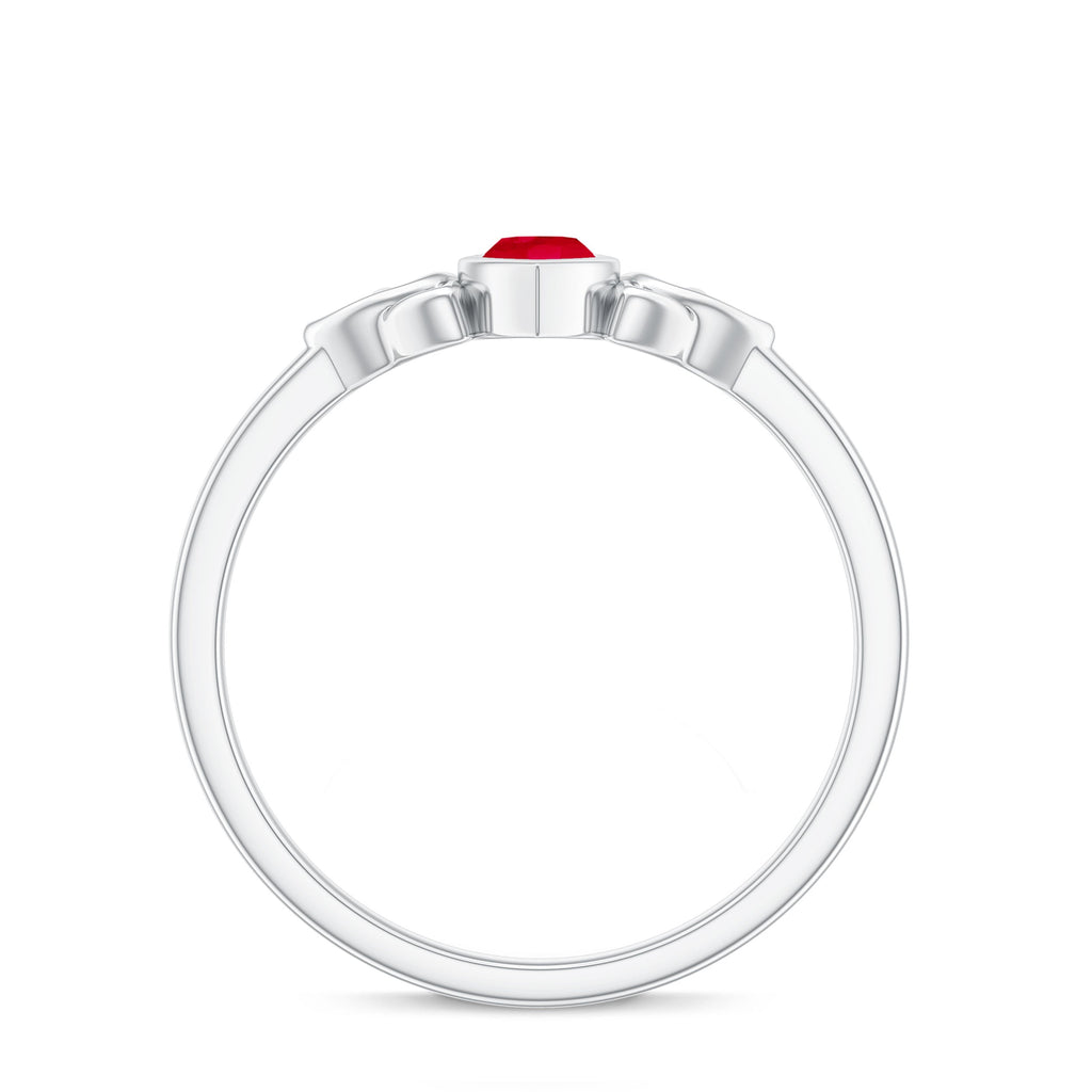 Natural Marquise Ruby Promise Ring with Celtic Knot