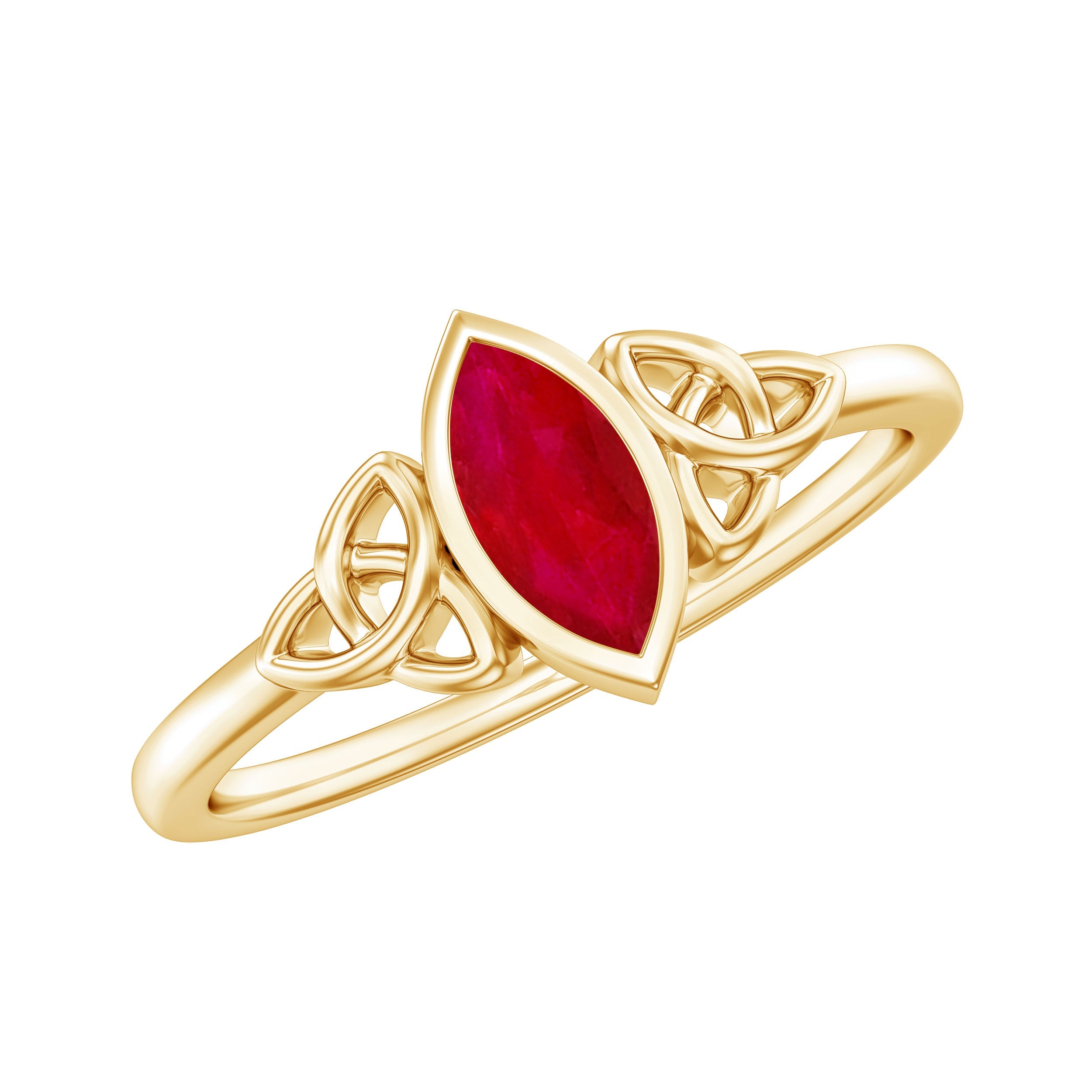 Natural Marquise Ruby Promise Ring with Celtic Knot | Rings | Wiccan Center