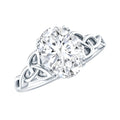 Oval Moissanite Engagement Ring with Celtic Band