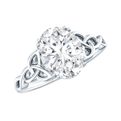 Oval Moissanite Engagement Ring with Celtic Band | Rings | Wiccan Center
