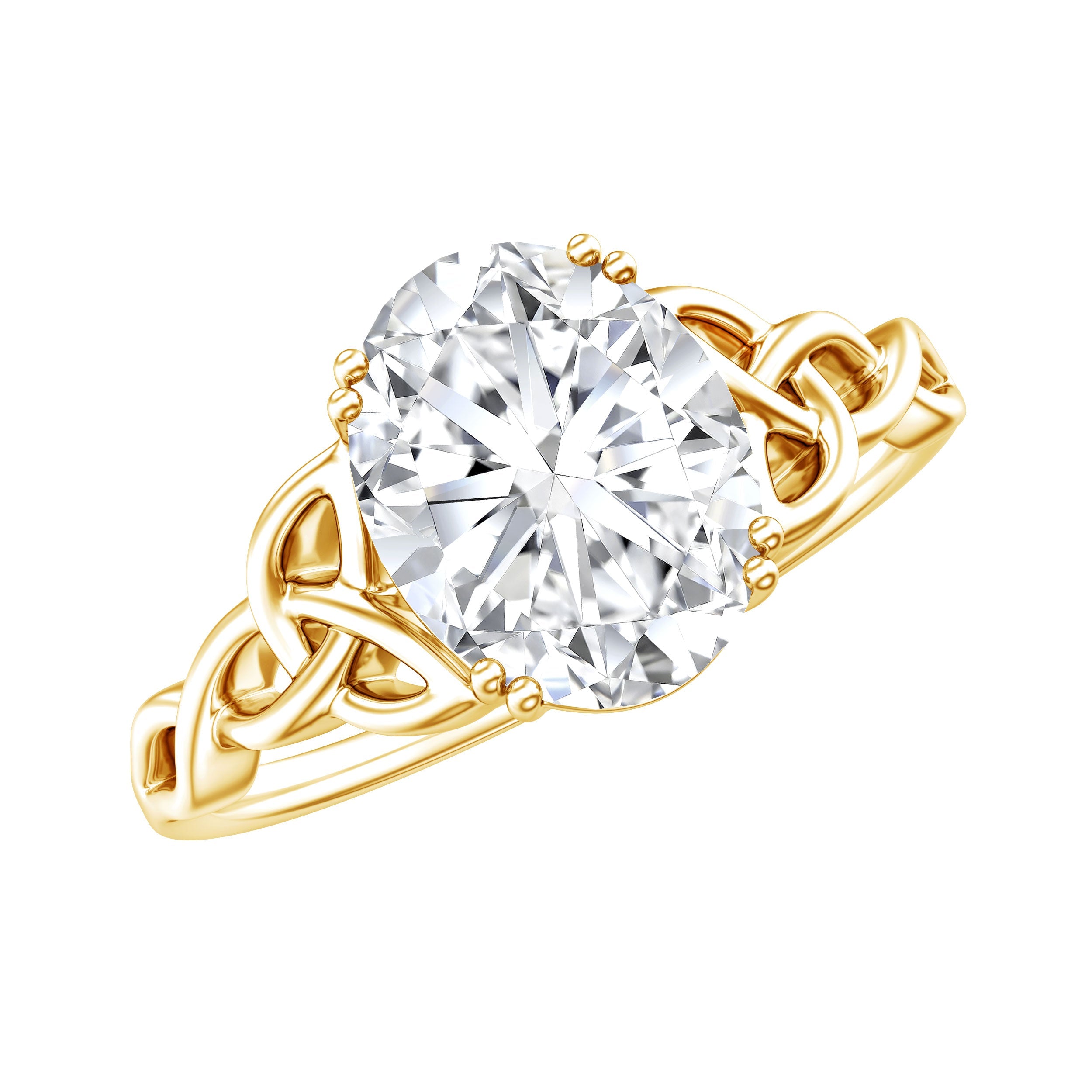 Oval Moissanite Engagement Ring with Celtic Band | Rings | Wiccan Center