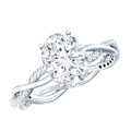 Moissanite Hidden Halo Engagement Ring with Infinity Shank