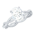 Oval Shape Moissanite Solitaire Engagement Ring in Braided Shank