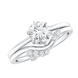 Solitaire Moissanite Wedding Ring Set for Her | Rings | Wiccan Center