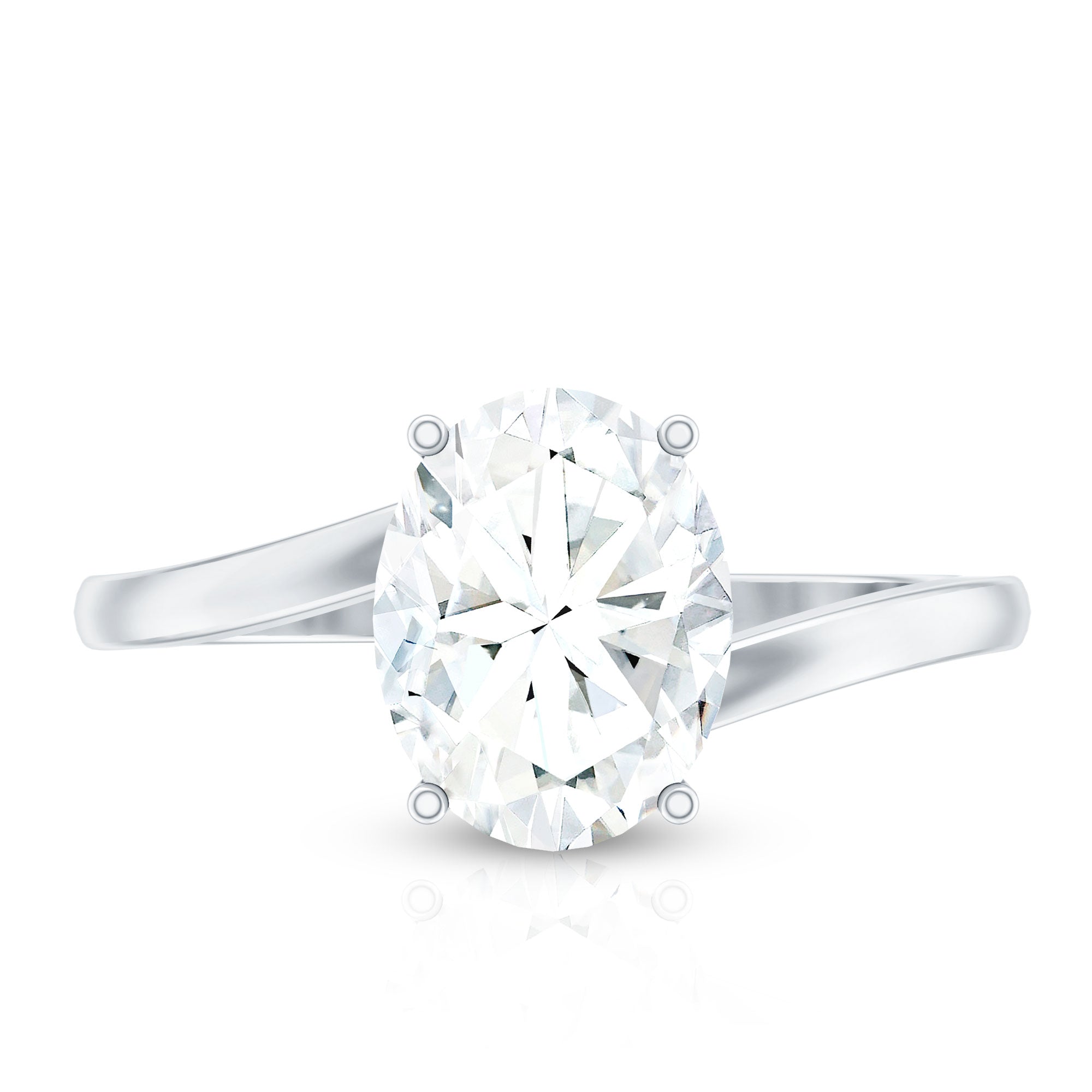 Oval Cut Solitaire Moissanite Bypass Engagement Ring