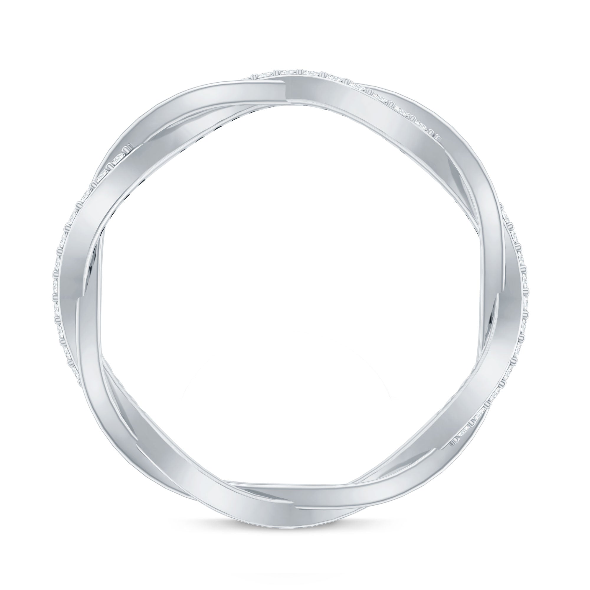 Certified Moissanite Infinity Eternity Band Ring