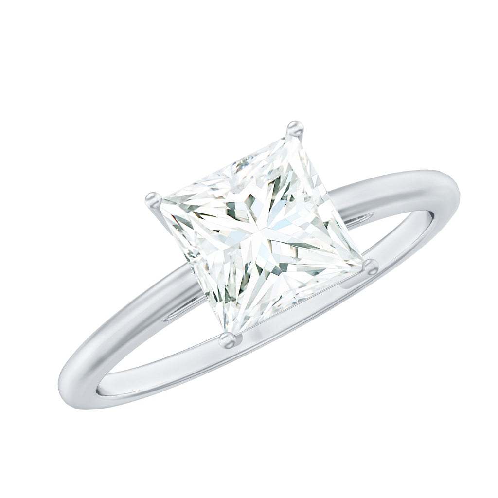 3 Carat Princess Cut Moissanite Solitaire Engagement Ring