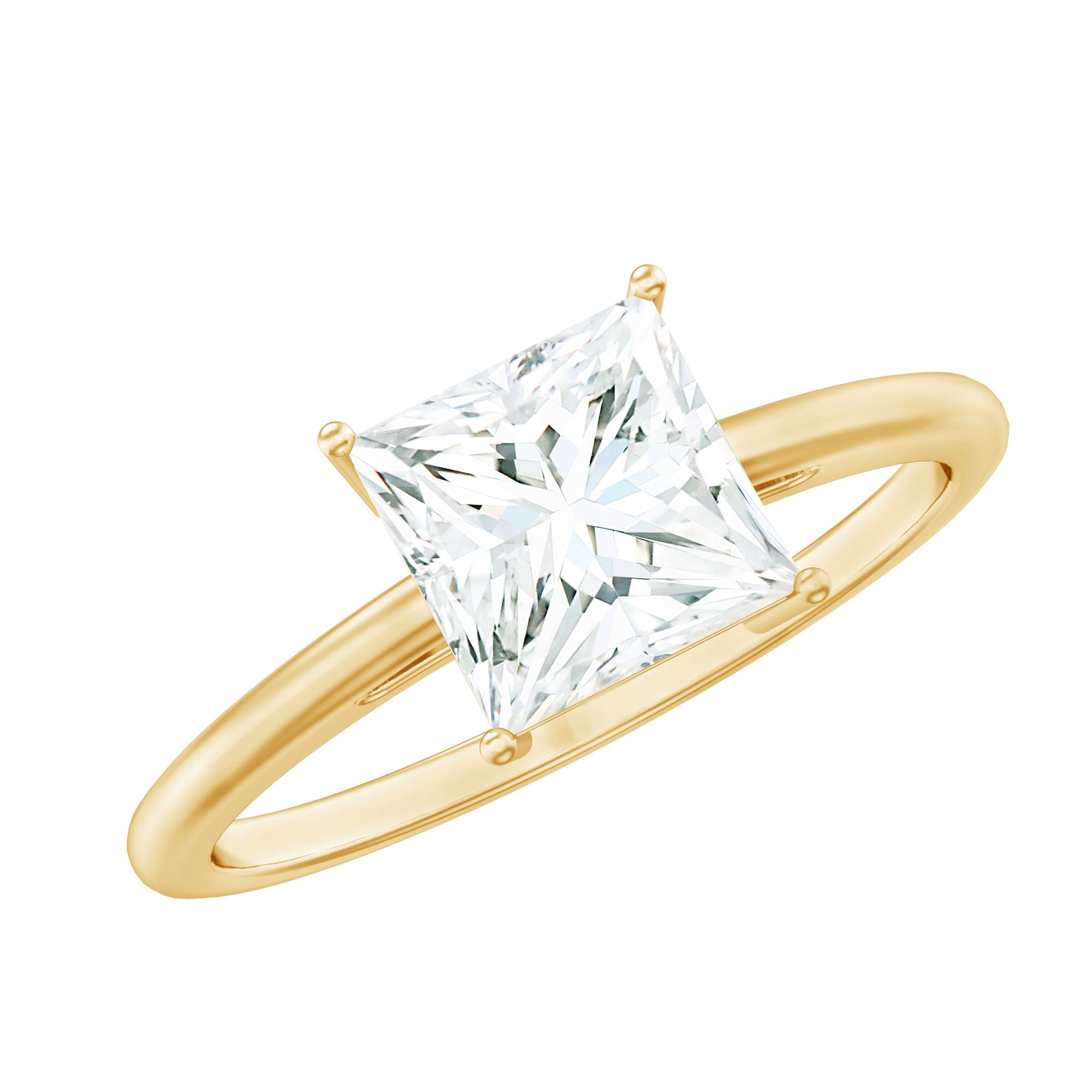 3 Carat Princess Cut Moissanite Solitaire Engagement Ring | Rings | Wiccan Center