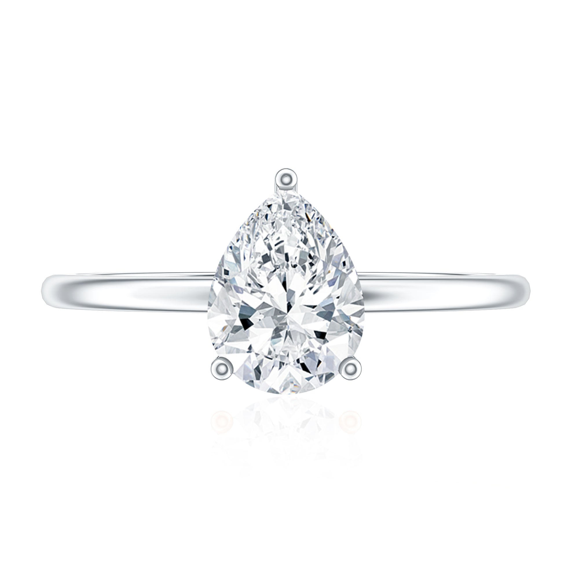 Solitaire Moissanite Teardrop Engagement Ring for Women