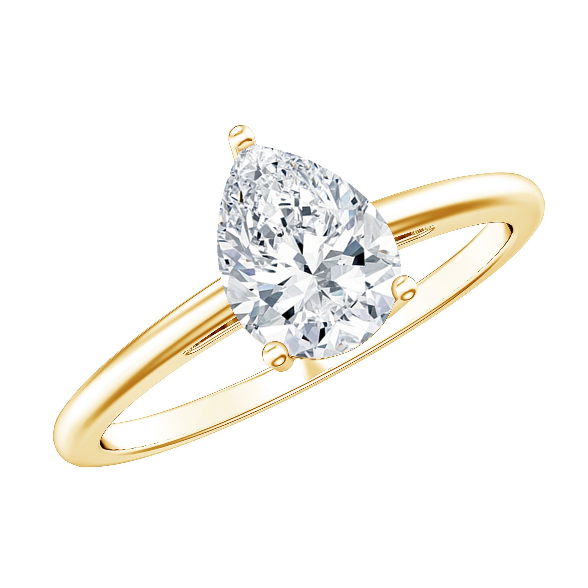 Solitaire Moissanite Teardrop Engagement Ring for Women | Rings | Wiccan Center