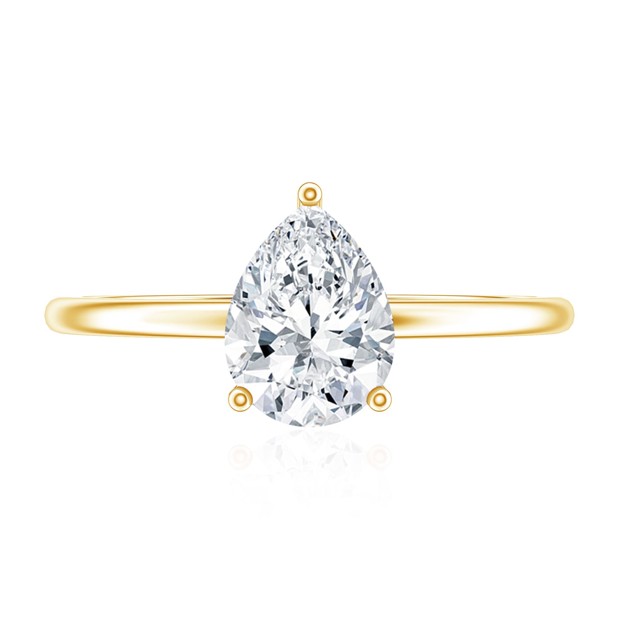 Solitaire Moissanite Teardrop Engagement Ring for Women