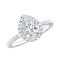 Certified Moissanite Teardrop Engagement Ring with Halo