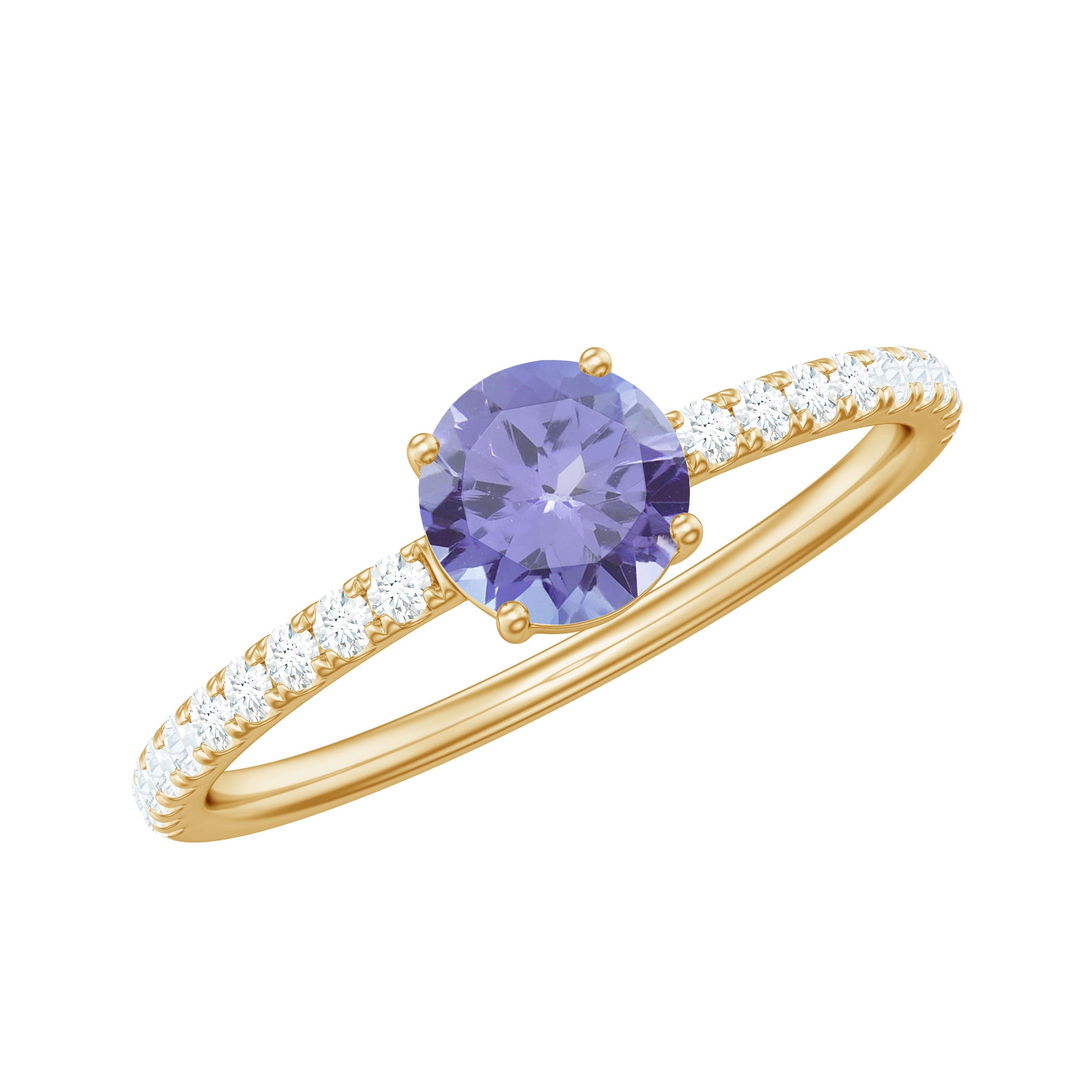 Certified Real Solitaire Tanzanite Promise Ring with Diamond | Rings | Wiccan Center