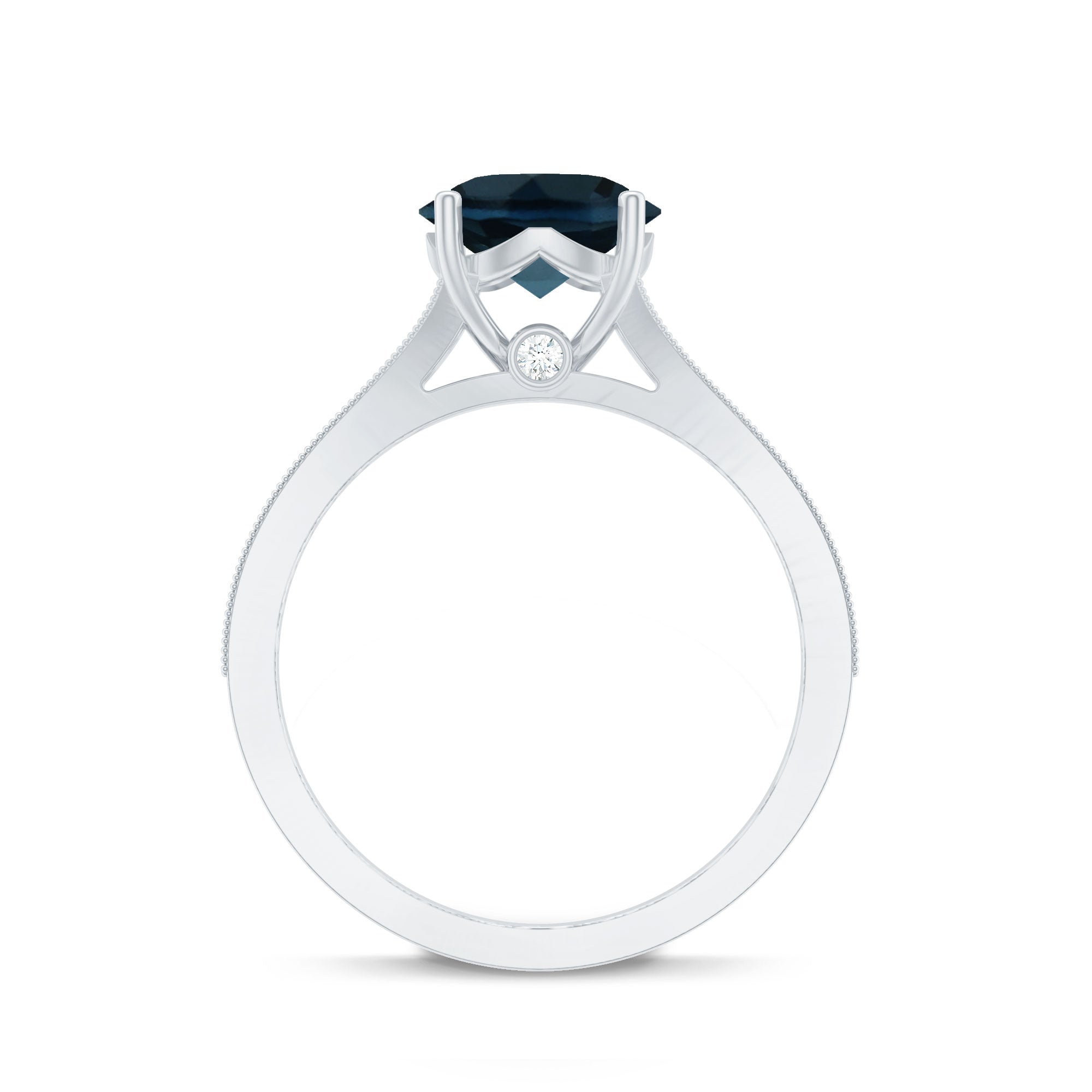 Natural London Blue Topaz and Diamond Engagement Ring