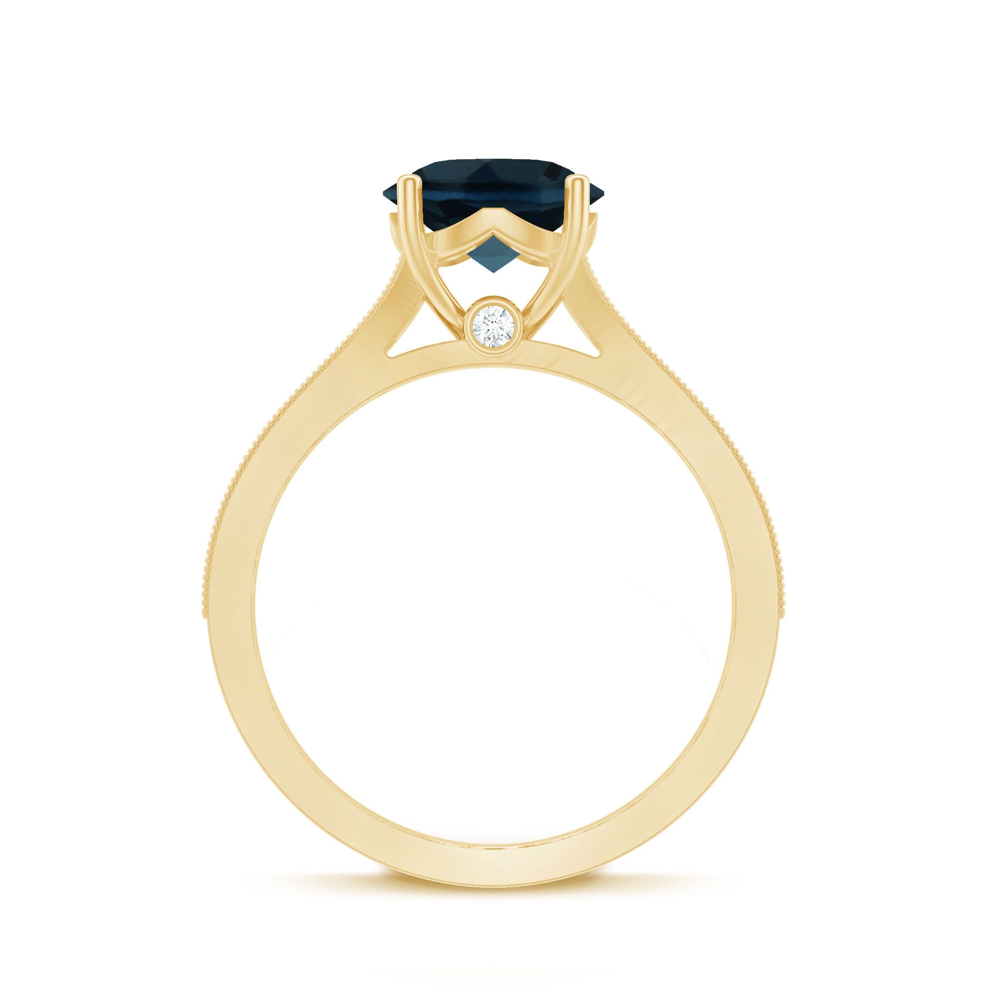 Natural London Blue Topaz and Diamond Engagement Ring