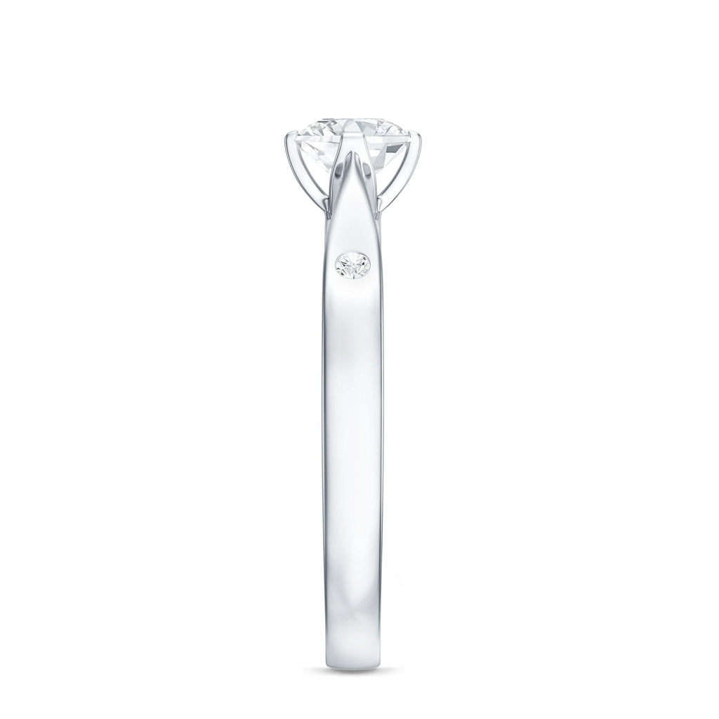 Floral Set Moissanite Solitaire Promise Ring for Her