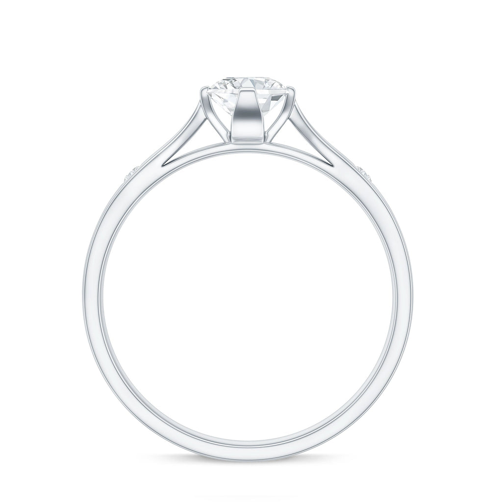 Floral Set Moissanite Solitaire Promise Ring for Her