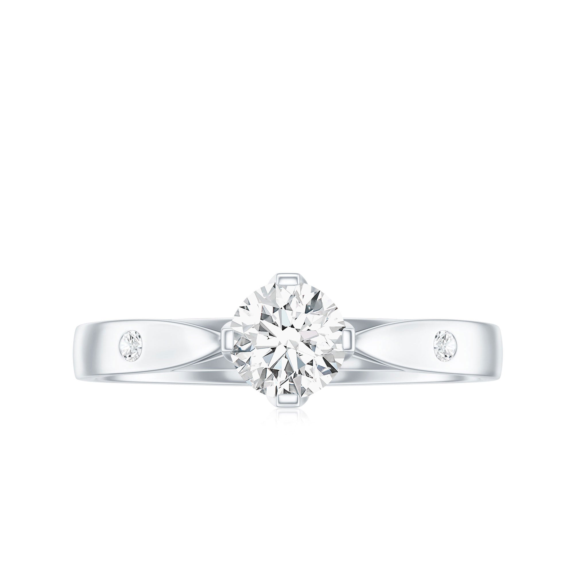 Floral Set Moissanite Solitaire Promise Ring for Her