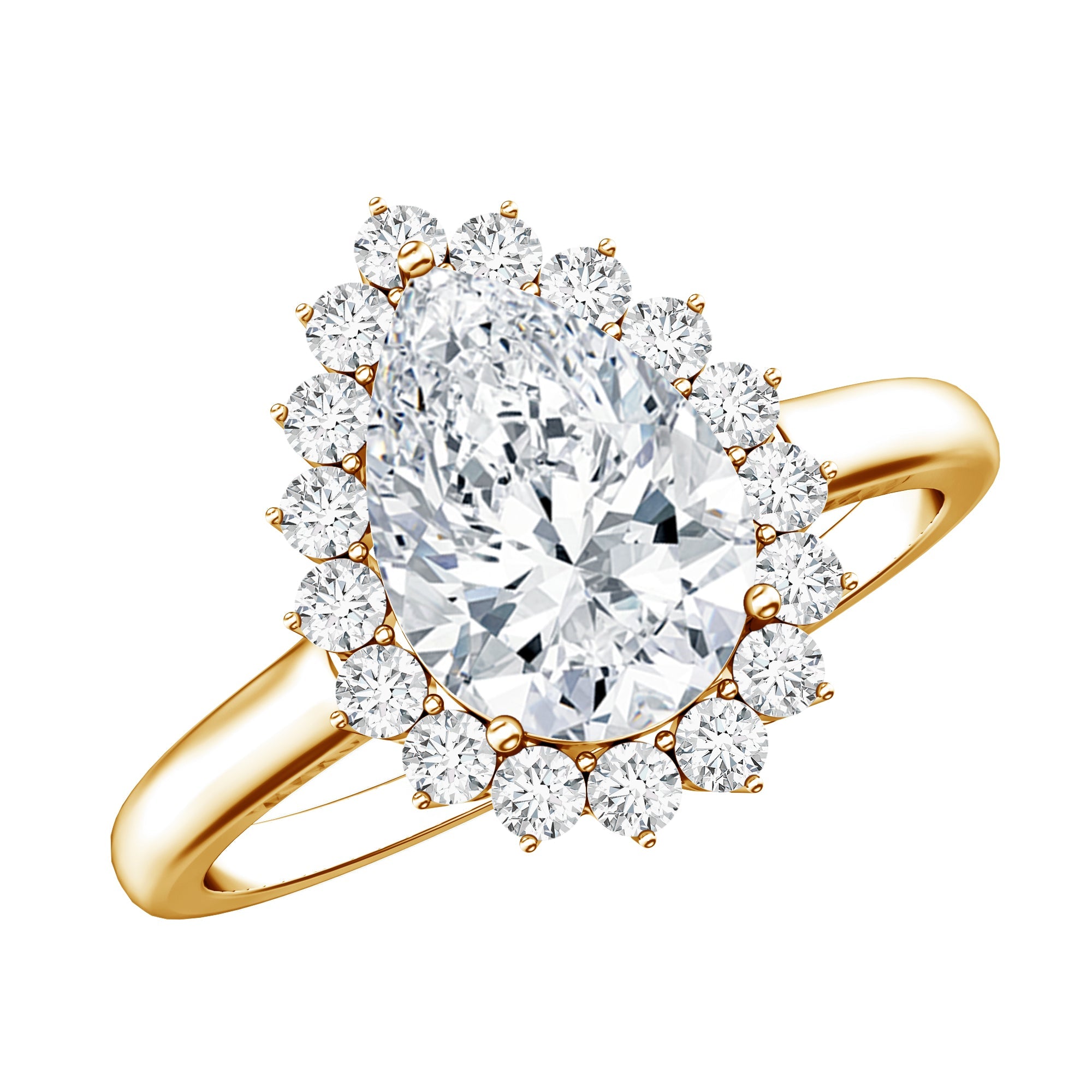 Certified Pear Cut Engagement Ring With Moissanite | Rings | Wiccan Center