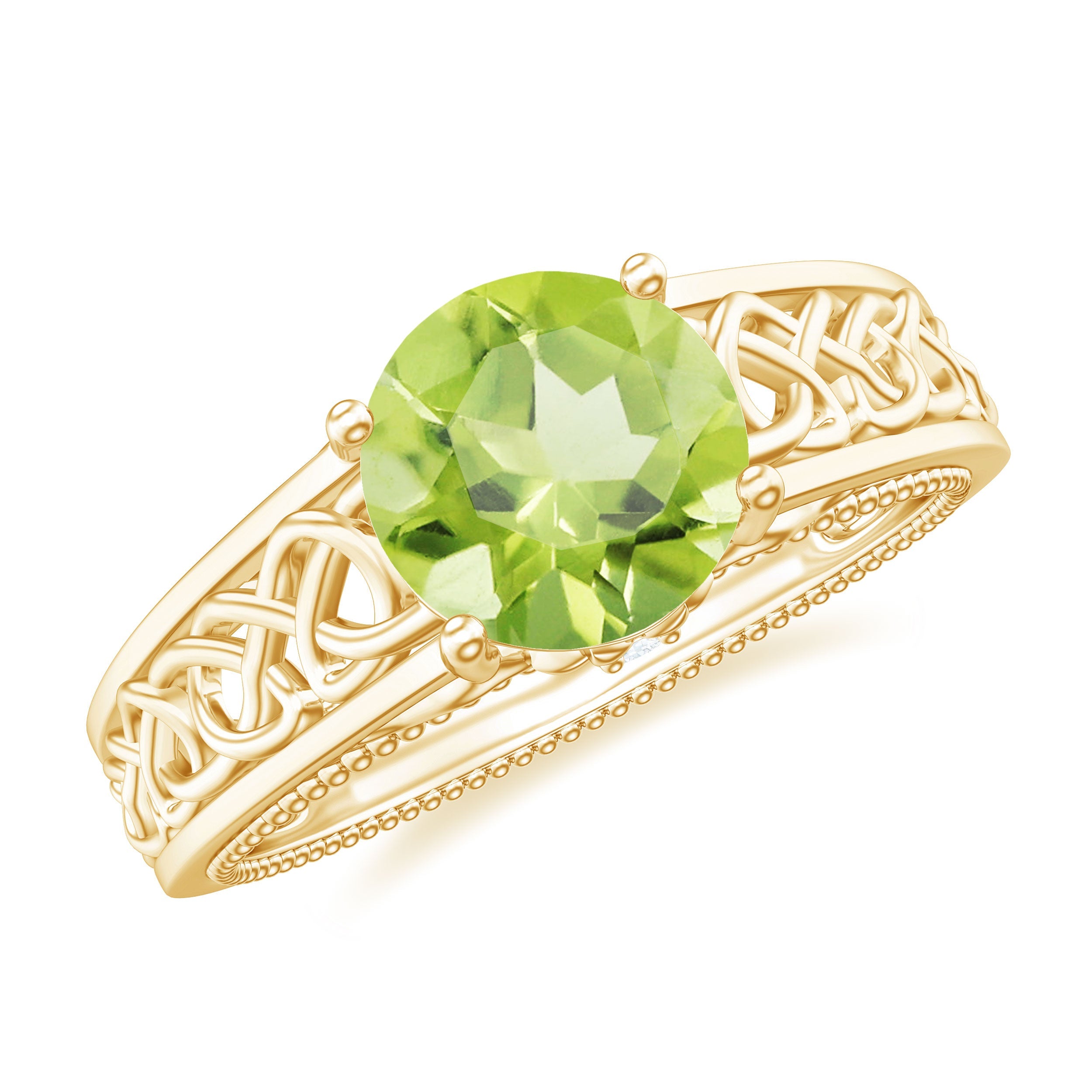 Real 2 Carat Peridot Celtic Knot Engagement Ring with Surprise Diamond | Rings | Wiccan Center