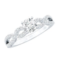 0.5 Carat Round Shape Moissanite Crossover Infinity Ring