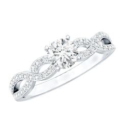 0.5 Carat Round Shape Moissanite Crossover Infinity Ring | Rings | Wiccan Center
