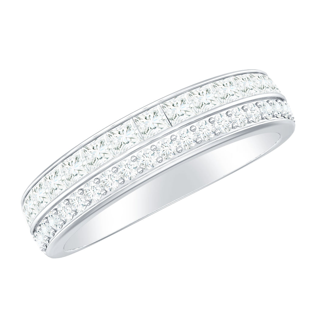 Certified Real Diamond Half Eternity Wedding Band