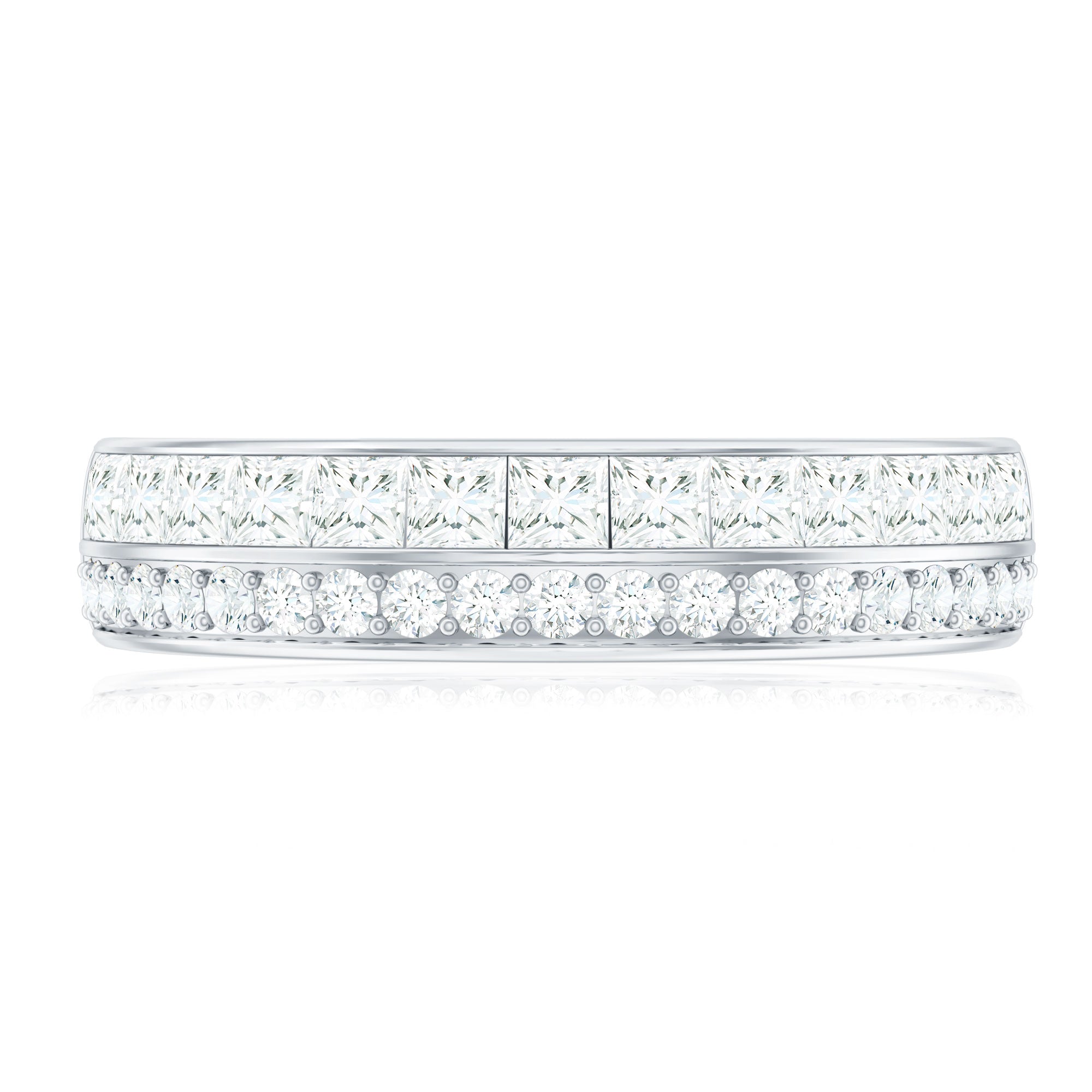 Certified Real Diamond Half Eternity Wedding Band