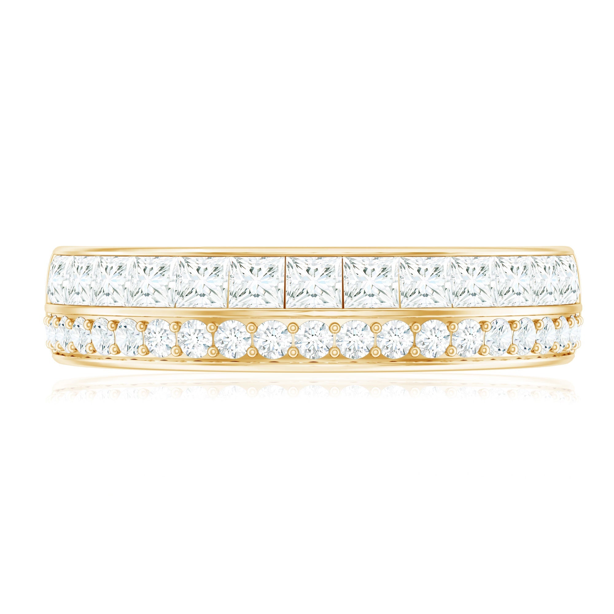 Certified Real Diamond Half Eternity Wedding Band