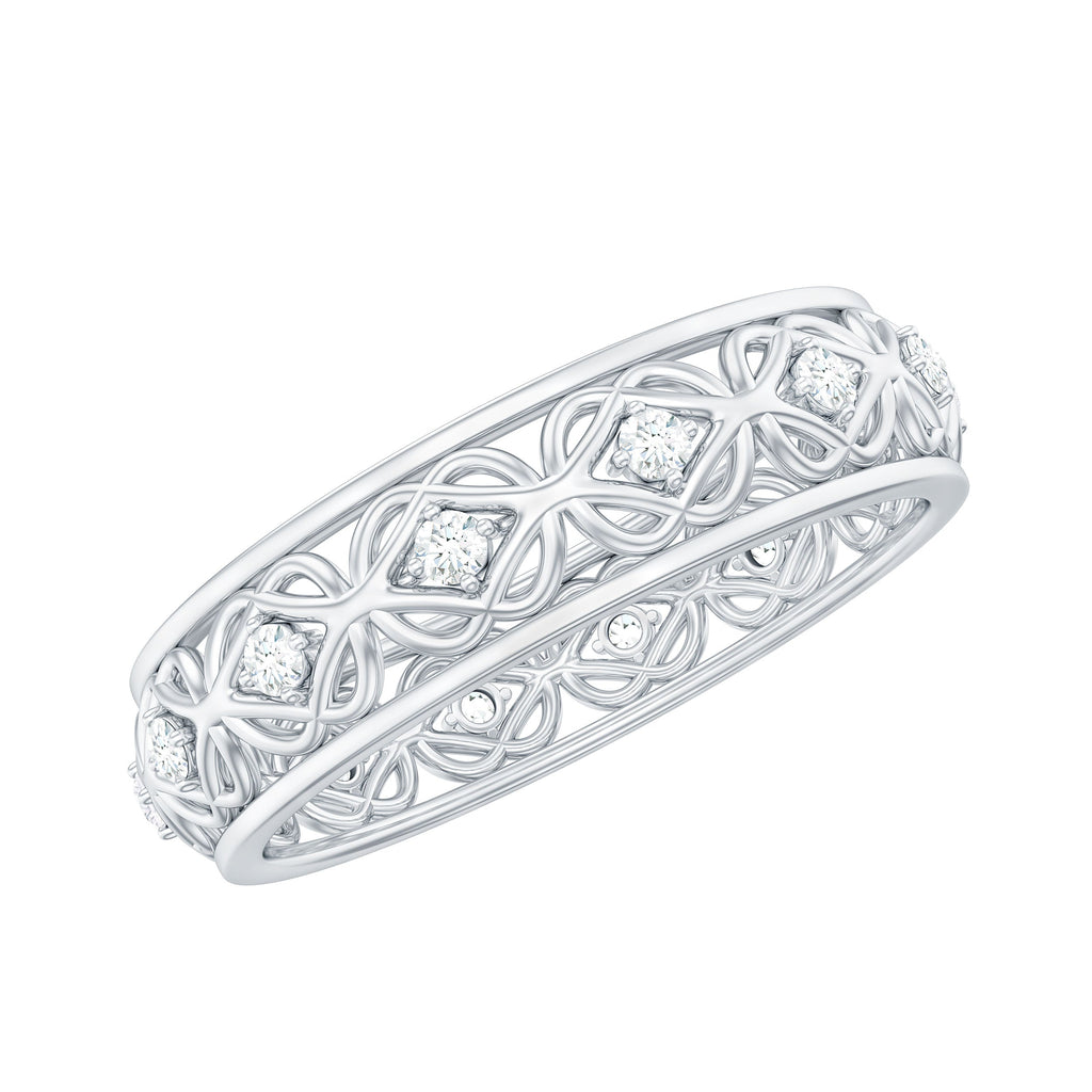 Moissanite Celtic Knot Wedding Band Ring