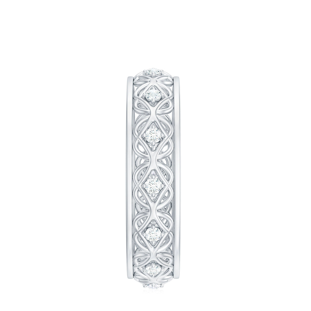 Moissanite Celtic Knot Wedding Band Ring