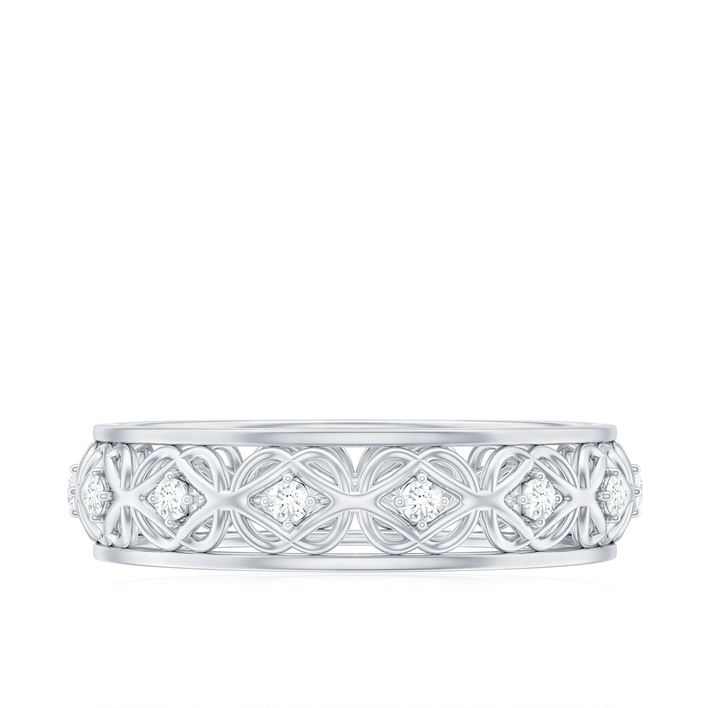 Moissanite Celtic Knot Wedding Band Ring