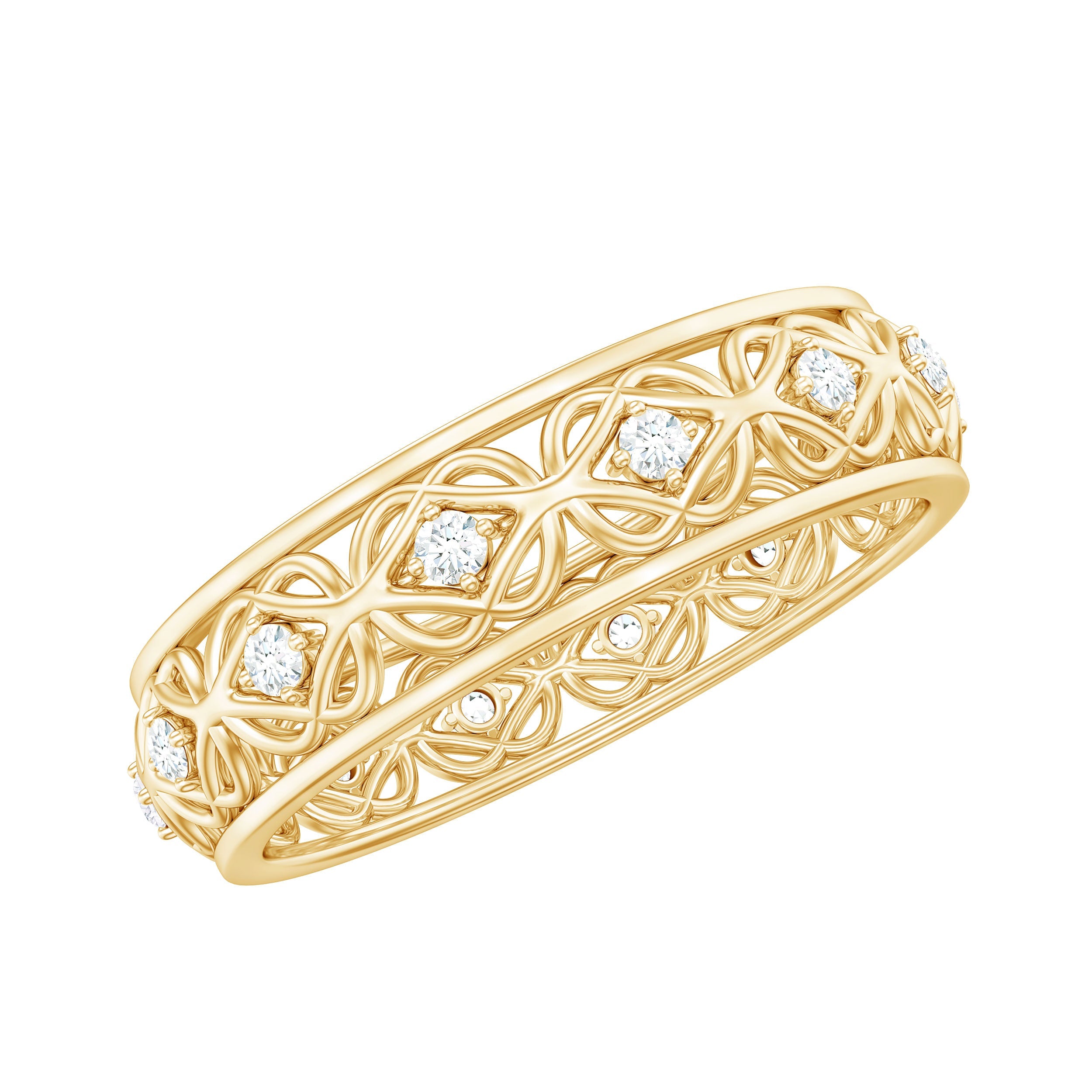 Moissanite Celtic Knot Wedding Band Ring | Rings | Wiccan Center