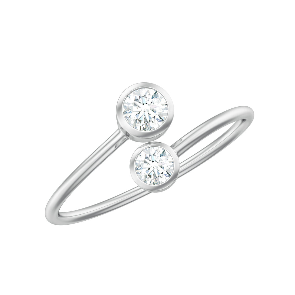 Bezel Set Diamond Toi Et Moi Ring for Promise