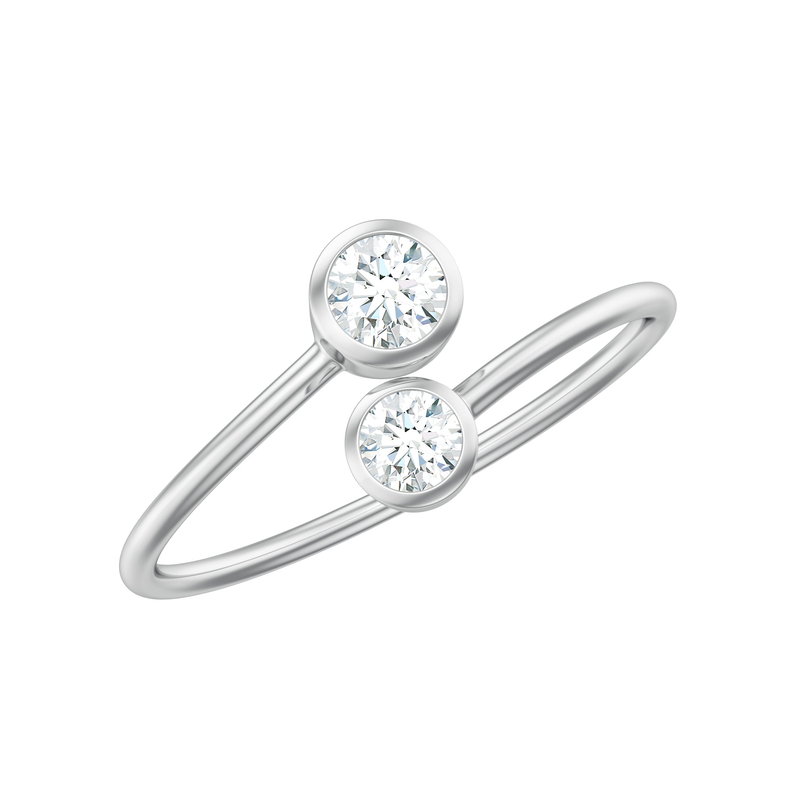 Bezel Set Diamond Toi Et Moi Ring for Promise