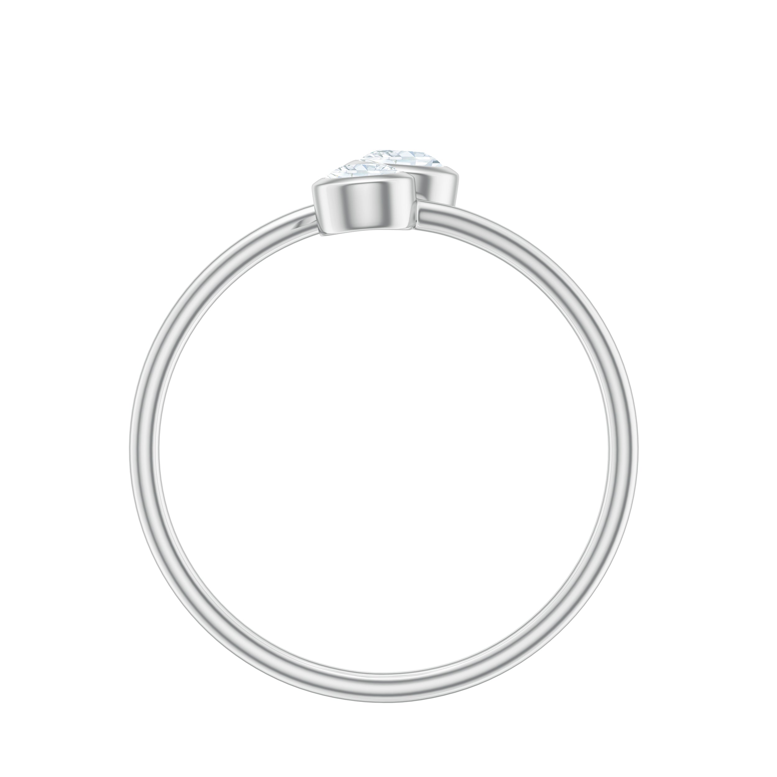Bezel Set Diamond Toi Et Moi Ring for Promise