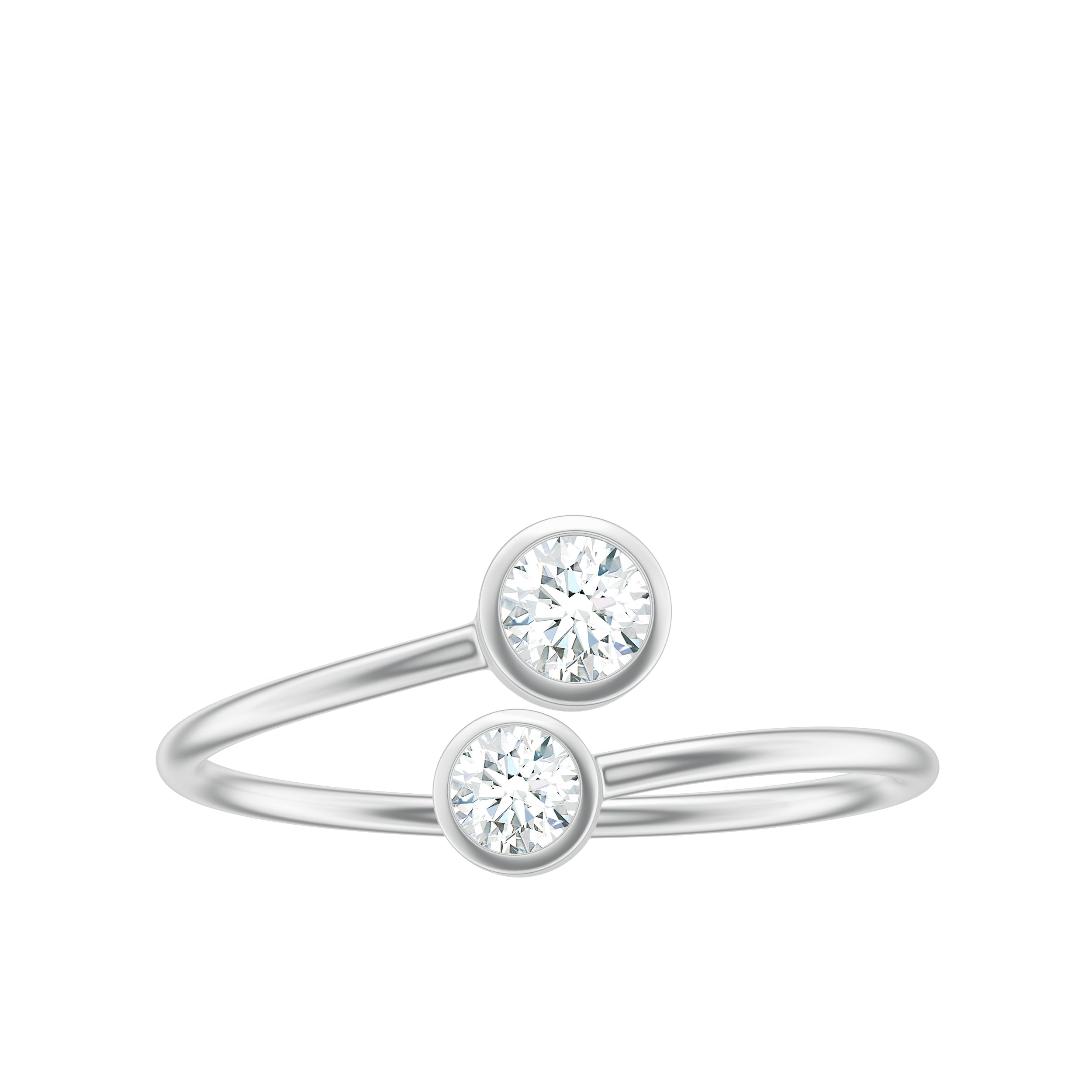Bezel Set Diamond Toi Et Moi Ring for Promise