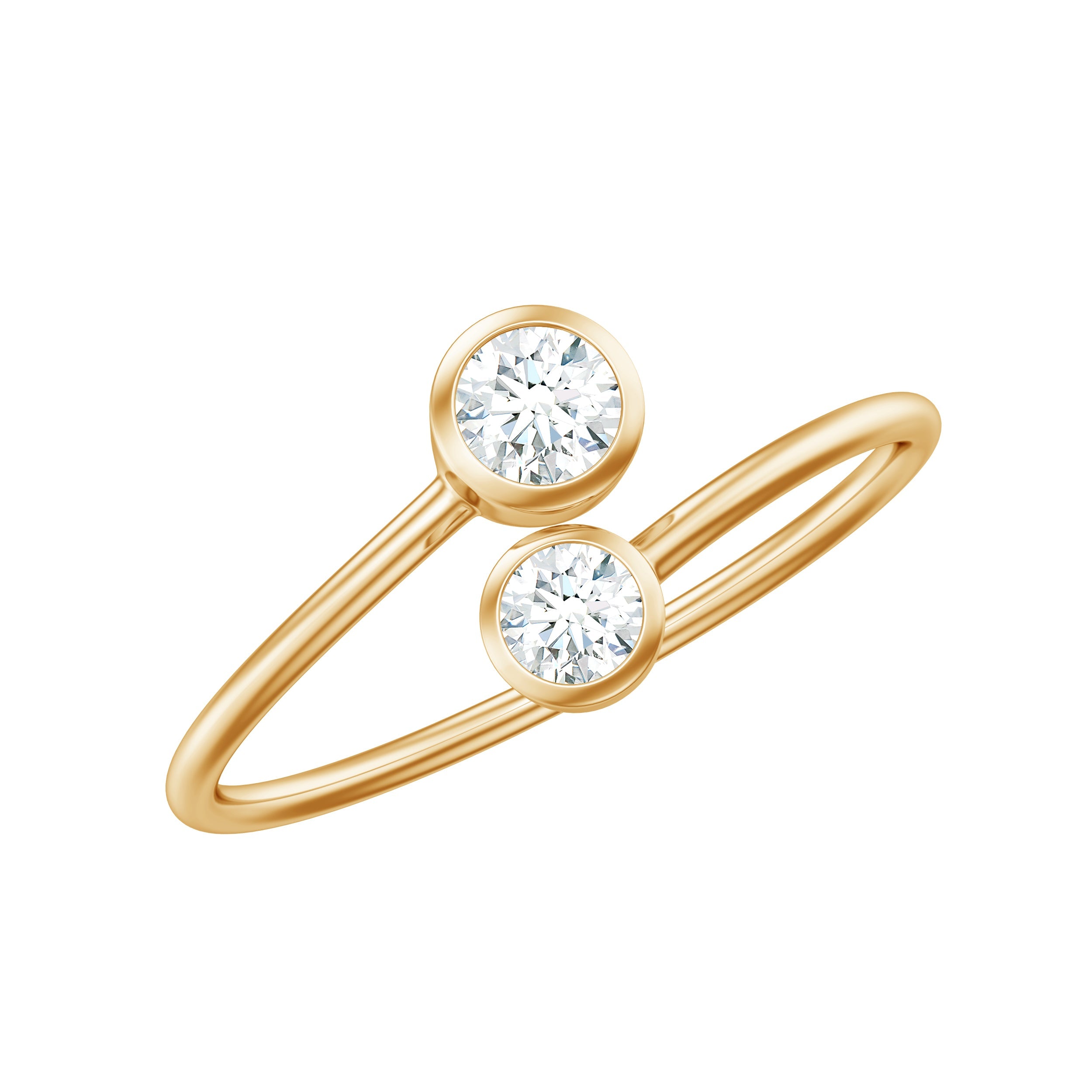 Bezel Set Diamond Toi Et Moi Ring for Promise | Rings | Wiccan Center