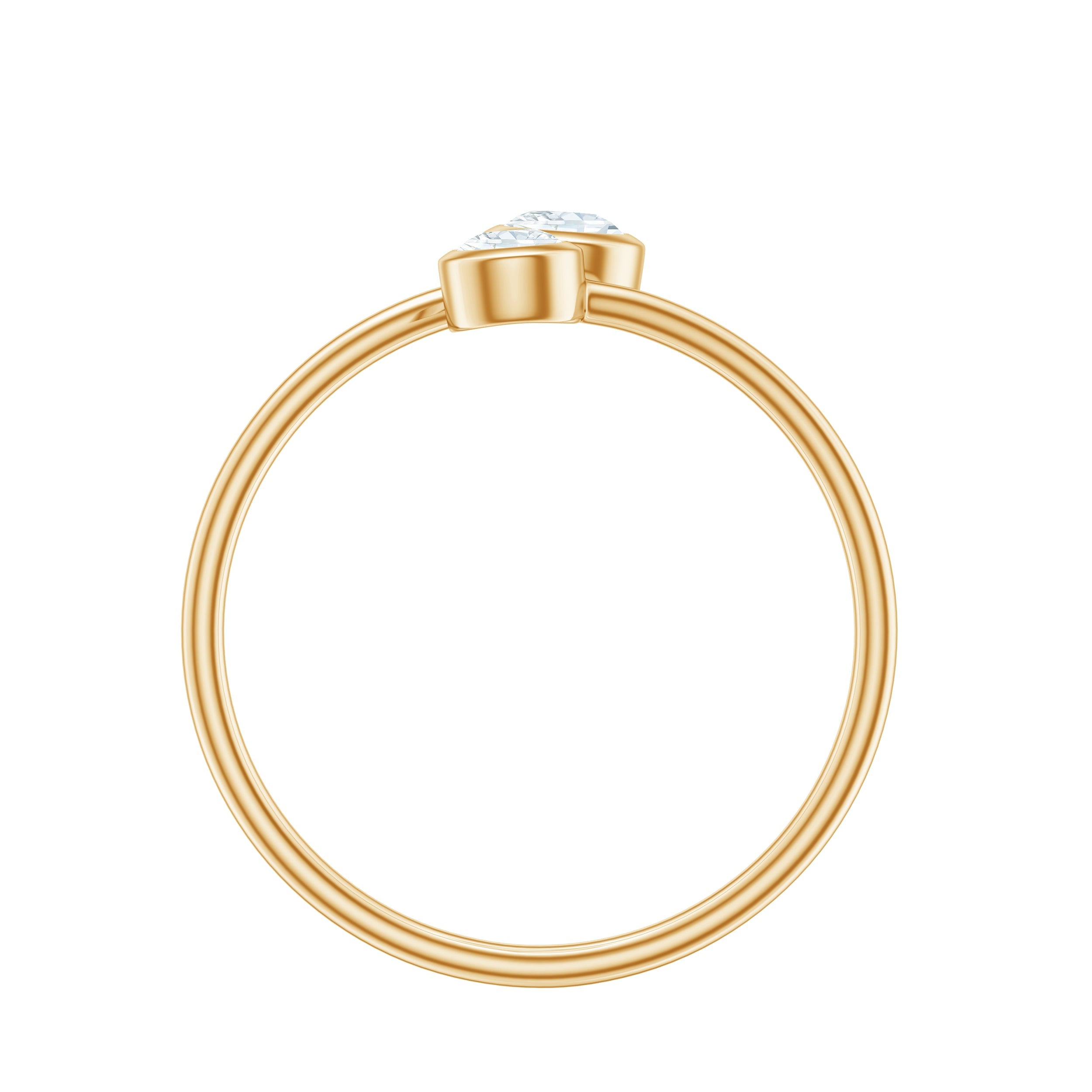Bezel Set Diamond Toi Et Moi Ring for Promise
