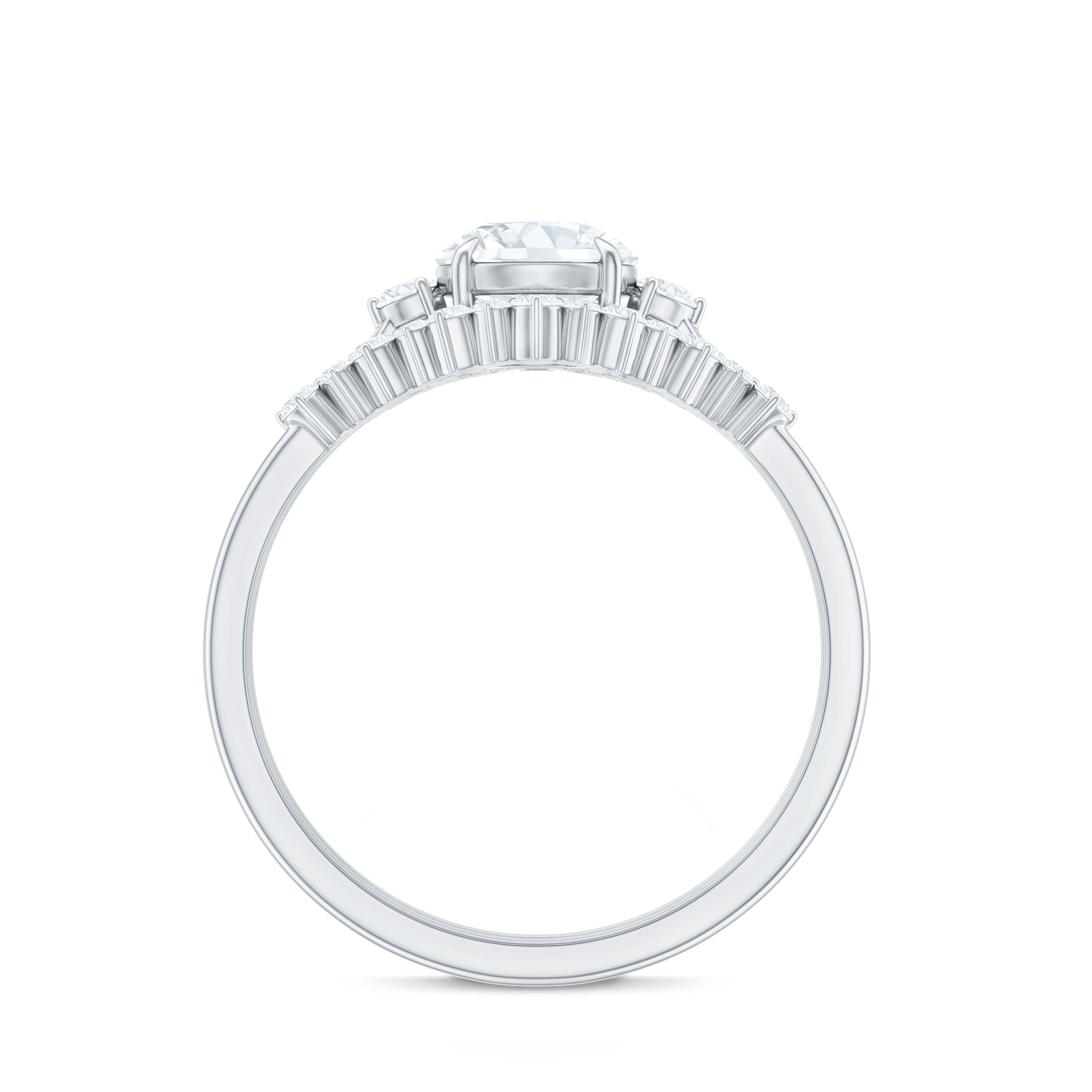 0.9 Carat Vintage Inspired Moissanite 3 Piece Wedding Ring Sets
