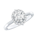 Certified Moissanite Halo Engagement Ring for Women