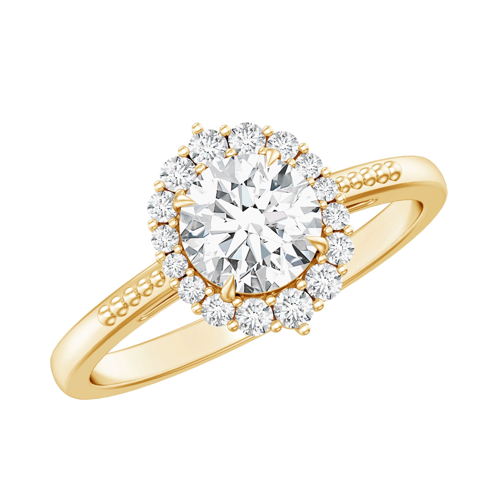 Certified Moissanite Halo Engagement Ring for Women | Rings | Wiccan Center