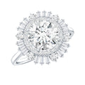 Certified Moissanite Double Halo Engagement Ring for Women
