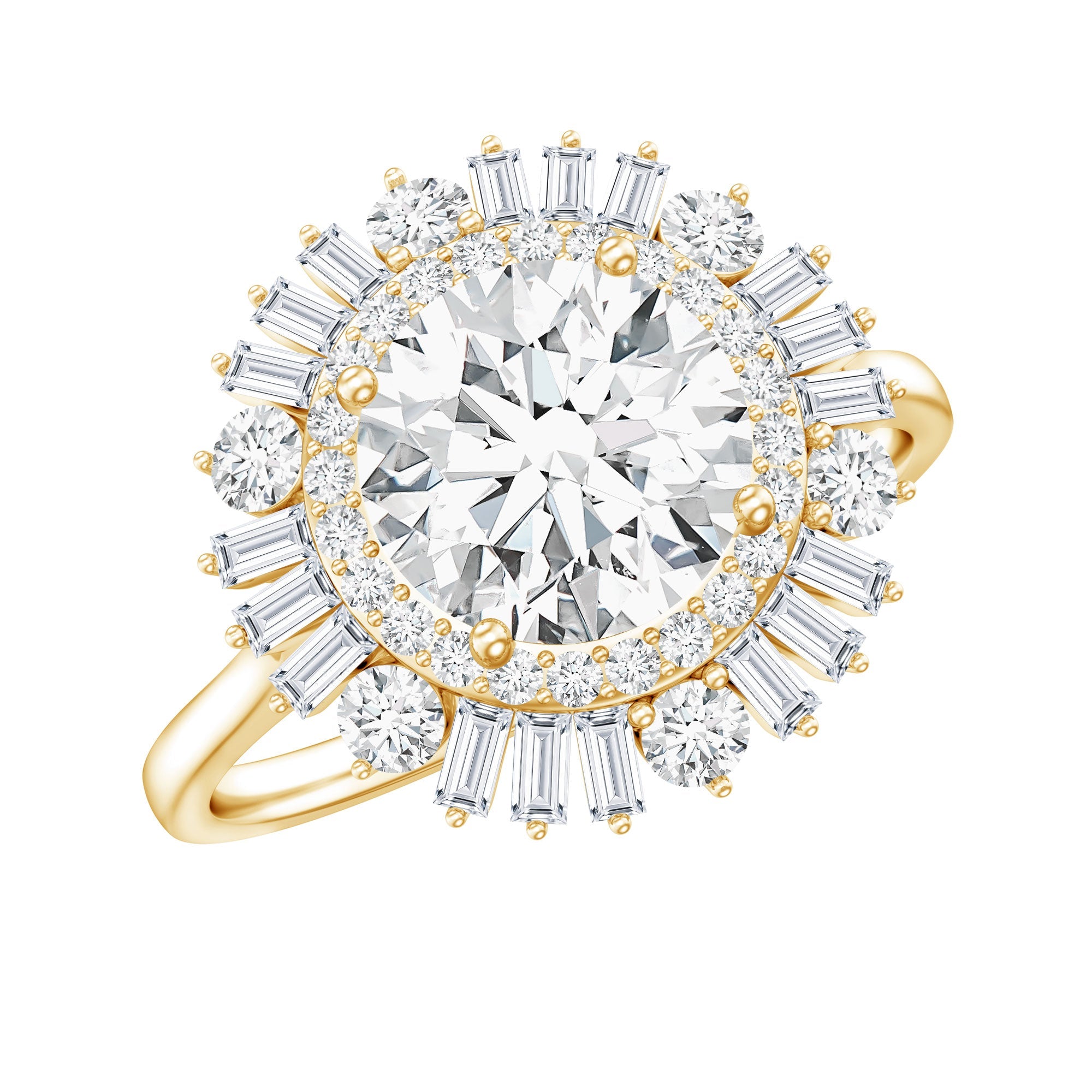 Certified Moissanite Double Halo Engagement Ring for Women | Rings | Wiccan Center